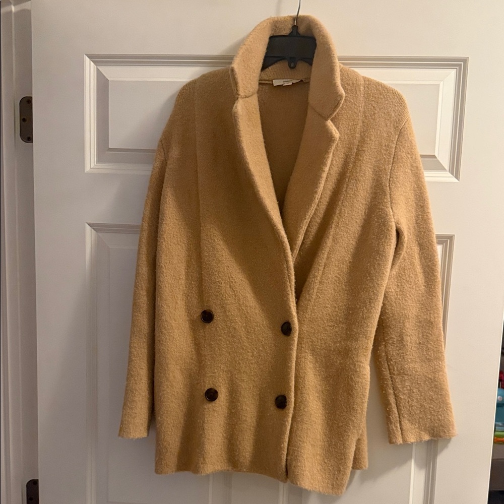 Vince Women's Camel Teddy Sweater Jacket